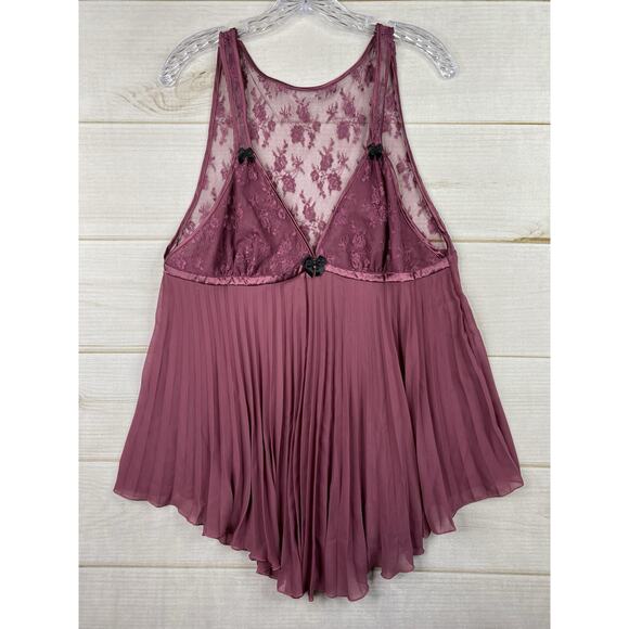 Seductive Wear Cinema Etoile Slip Dress 1X Pink Mauve Babydoll Lingerie Lace - Picture 1 of 10